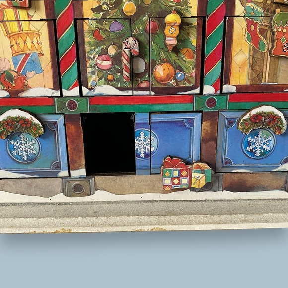 Costco Wooden Advent Calendar Victorian House With Santa 24 Compartment - Picture 9 of 14